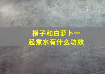 橙子和白萝卜一起煮水有什么功效