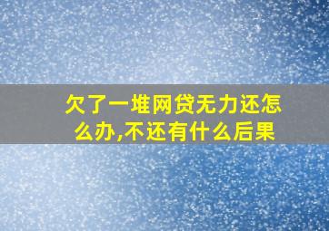 欠了一堆网贷无力还怎么办,不还有什么后果