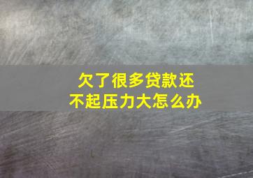 欠了很多贷款还不起压力大怎么办