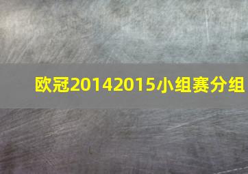 欧冠20142015小组赛分组