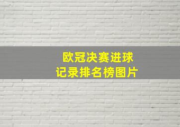 欧冠决赛进球记录排名榜图片