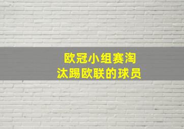 欧冠小组赛淘汰踢欧联的球员