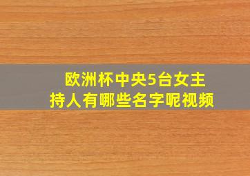 欧洲杯中央5台女主持人有哪些名字呢视频