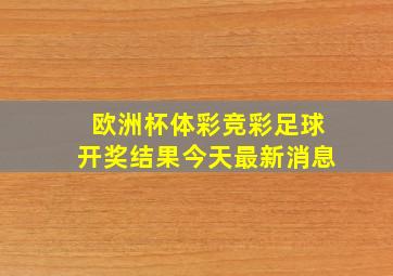 欧洲杯体彩竞彩足球开奖结果今天最新消息