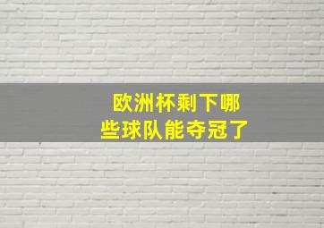 欧洲杯剩下哪些球队能夺冠了