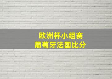 欧洲杯小组赛葡萄牙法国比分