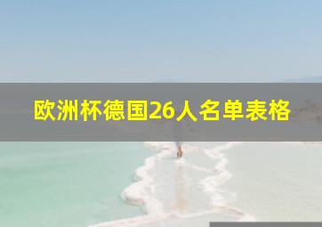 欧洲杯德国26人名单表格