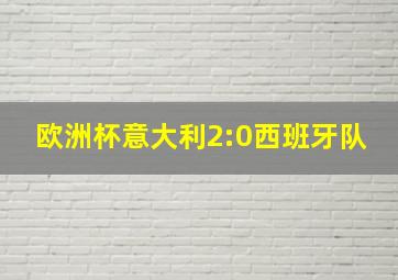 欧洲杯意大利2:0西班牙队