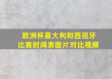 欧洲杯意大利和西班牙比赛时间表图片对比视频