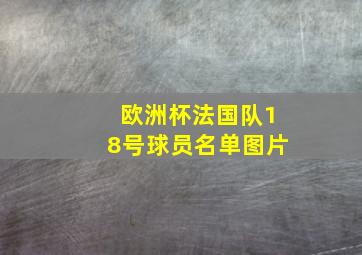 欧洲杯法国队18号球员名单图片