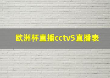 欧洲杯直播cctv5直播表