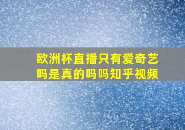 欧洲杯直播只有爱奇艺吗是真的吗吗知乎视频