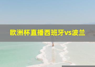 欧洲杯直播西班牙vs波兰