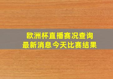 欧洲杯直播赛况查询最新消息今天比赛结果