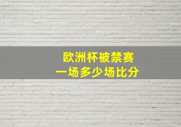 欧洲杯被禁赛一场多少场比分