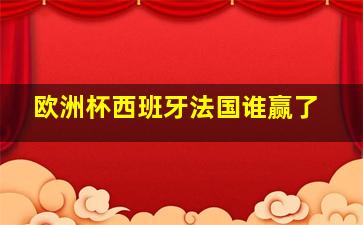 欧洲杯西班牙法国谁赢了