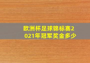 欧洲杯足球锦标赛2021年冠军奖金多少