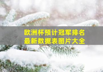 欧洲杯预计冠军排名最新数据表图片大全