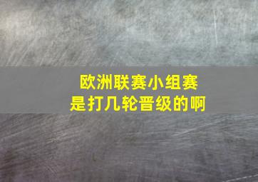 欧洲联赛小组赛是打几轮晋级的啊