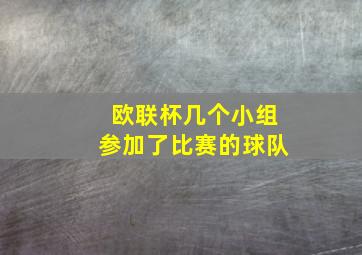 欧联杯几个小组参加了比赛的球队