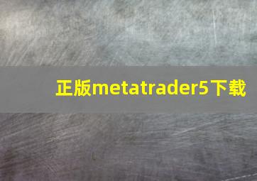 正版metatrader5下载