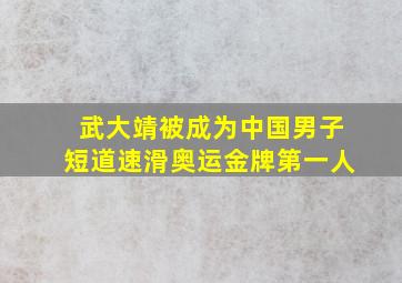 武大靖被成为中国男子短道速滑奥运金牌第一人