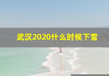 武汉2020什么时候下雪