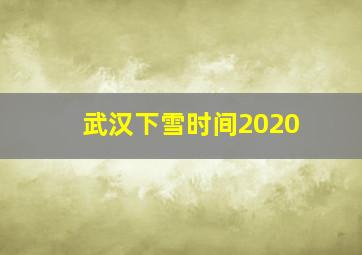 武汉下雪时间2020