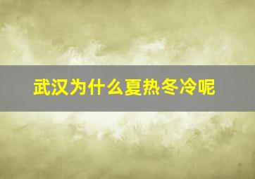 武汉为什么夏热冬冷呢