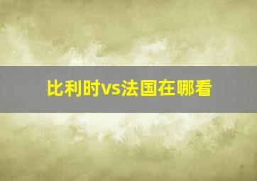 比利时vs法国在哪看