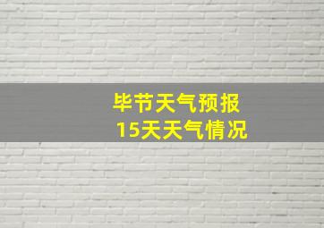 毕节天气预报15天天气情况