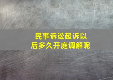 民事诉讼起诉以后多久开庭调解呢