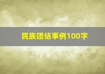 民族团结事例100字