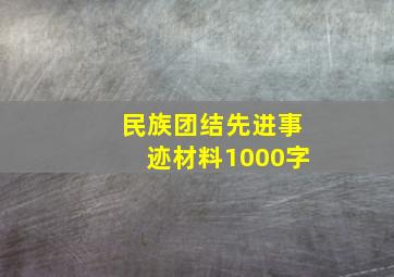 民族团结先进事迹材料1000字