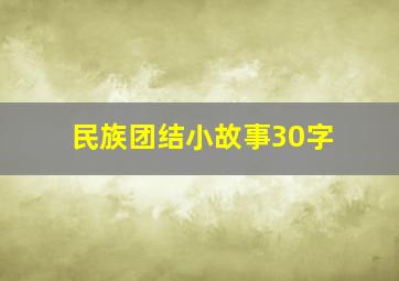 民族团结小故事30字