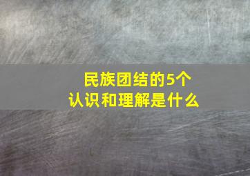 民族团结的5个认识和理解是什么