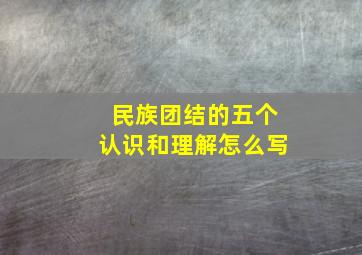 民族团结的五个认识和理解怎么写