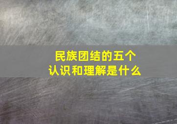 民族团结的五个认识和理解是什么