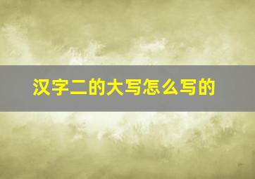 汉字二的大写怎么写的