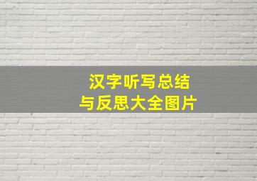 汉字听写总结与反思大全图片