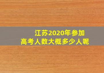 江苏2020年参加高考人数大概多少人呢