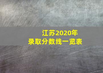 江苏2020年录取分数线一览表