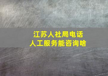 江苏人社局电话人工服务能咨询啥