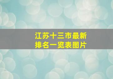 江苏十三市最新排名一览表图片