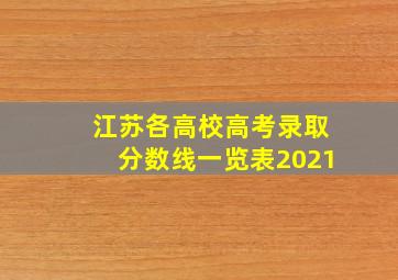 江苏各高校高考录取分数线一览表2021