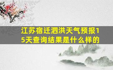 江苏宿迁泗洪天气预报15天查询结果是什么样的