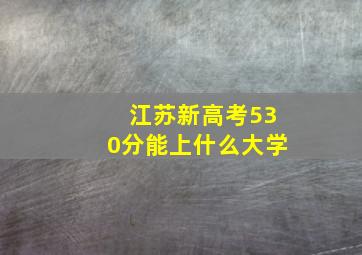 江苏新高考530分能上什么大学