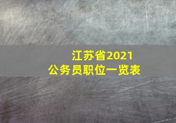 江苏省2021公务员职位一览表