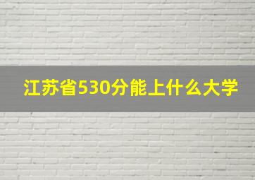 江苏省530分能上什么大学