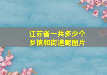 江苏省一共多少个乡镇和街道呢图片